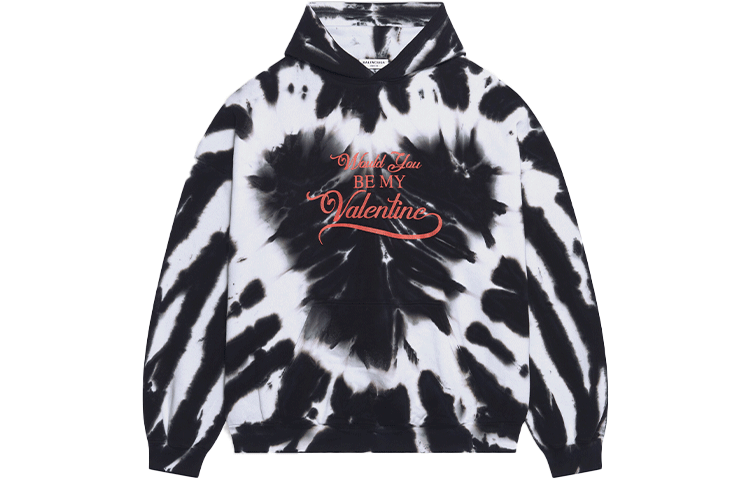 Balenciaga SS22 Tie-Dye Oversized Hoodie Unisex Black. 675003TLVI81089