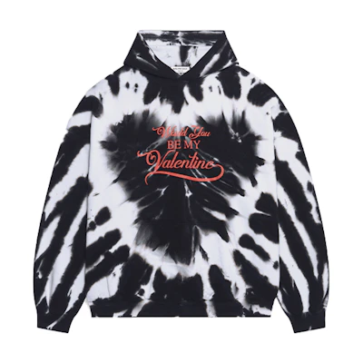 Balenciaga SS22 Tie-Dye Oversized Hoodie Unisex Black. 675003TLVI81089