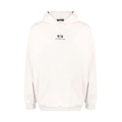 Balenciaga SS22 Unity Print White Hoodie Oversized Fit. 674986TLVG19054