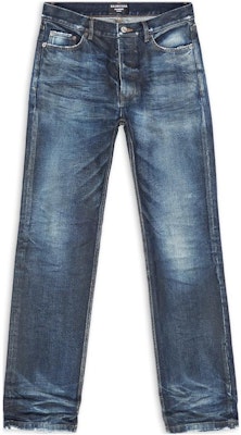 발렌시아가 SS22 워시드 미드라이즈 릴랙스드 스트레이트 레그 진 블루. 681707TDW144443 Order 발렌시아가 SS22 워시드 미드라이즈 릴랙스드 스트레이트 레그 진 블루. 681707TDW144443