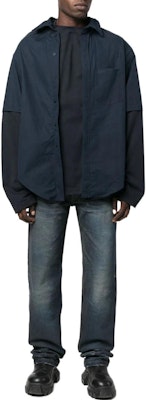 발렌시아가 SS22 워시드 미드라이즈 릴랙스드 스트레이트 레그 진 블루. 681707TDW144443 Shop 발렌시아가 SS22 워시드 미드라이즈 릴랙스드 스트레이트 레그 진 블루. 681707TDW144443