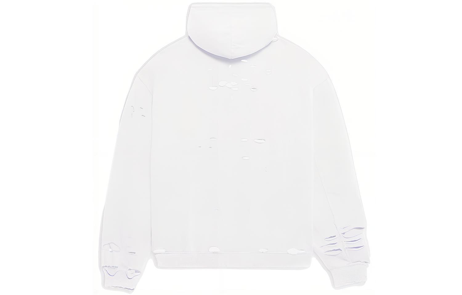 Balenciaga SS22 White Distressed Logo Print Fleece Hoodie 659403TKVB69040 圖 3