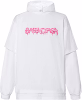 Balenciaga SS22 White Letter Print Oversized Hoodie Long Sleeve. 681029TLVF10901 Balenciaga SS22 White Letter Print Oversized Hoodie Long Sleeve. 681029TLVF10901