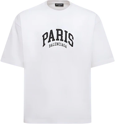 Balenciaga SS22 White Logo Print Crewneck T-Shirt Unisex Casual Tee 612966TLVL79040 Buy Balenciaga SS22 White Logo Print Crewneck T-Shirt Unisex Casual Tee 612966TLVL79040