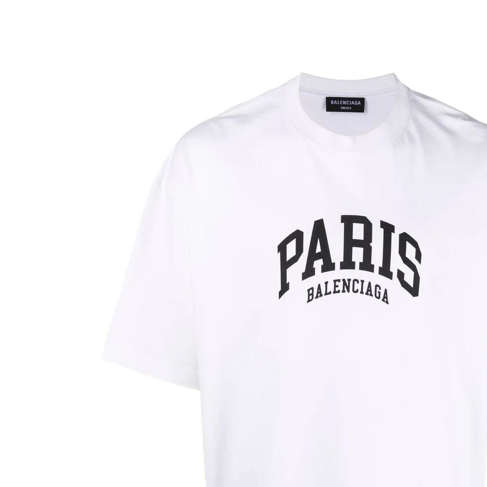 Balenciaga SS22 White Logo Print Crewneck T-Shirt Unisex Casual Tee 612966TLVL79040 圖 7
