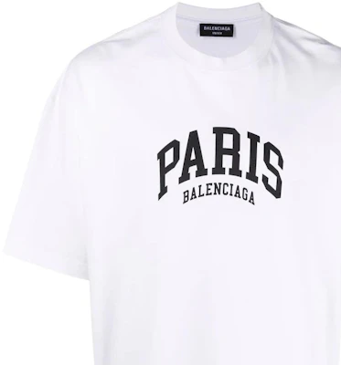 Balenciaga SS22 White Logo Print Crewneck T-Shirt Unisex Casual Tee 612966TLVL79040 Sizing Balenciaga SS22 White Logo Print Crewneck T-Shirt Unisex Casual Tee 612966TLVL79040