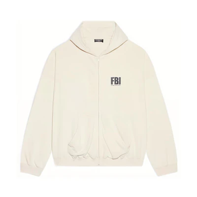 Balenciaga SS22 White Zipper Hoodie Jacket 674719TLVH19054