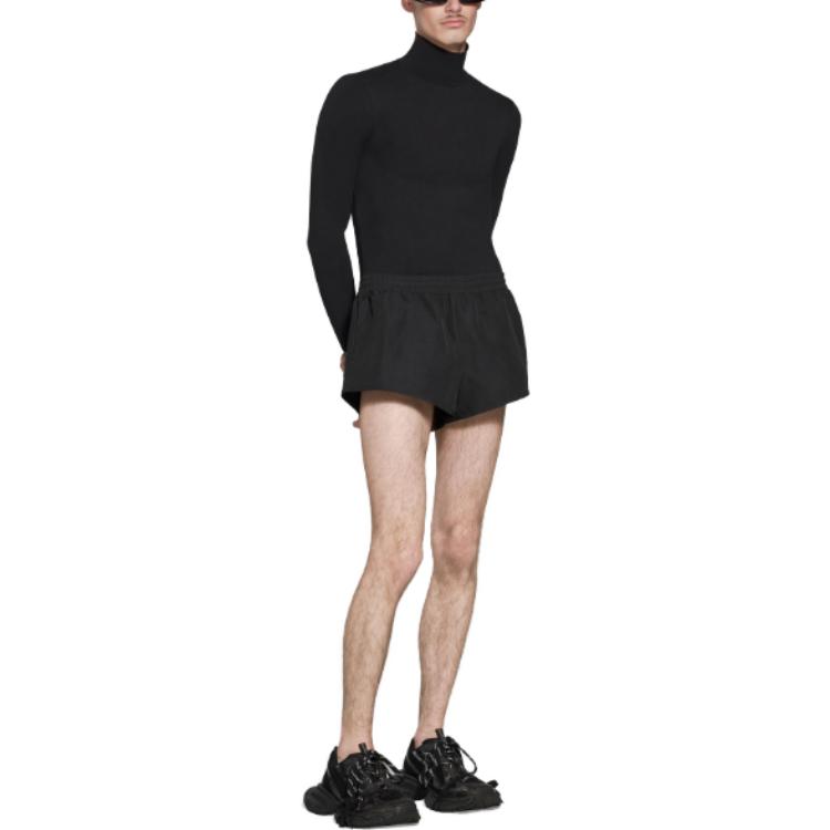 Lookbook Balenciaga SS23  Black Casual Straight Fit Mid-Rise Shorts. 746494TMO171000