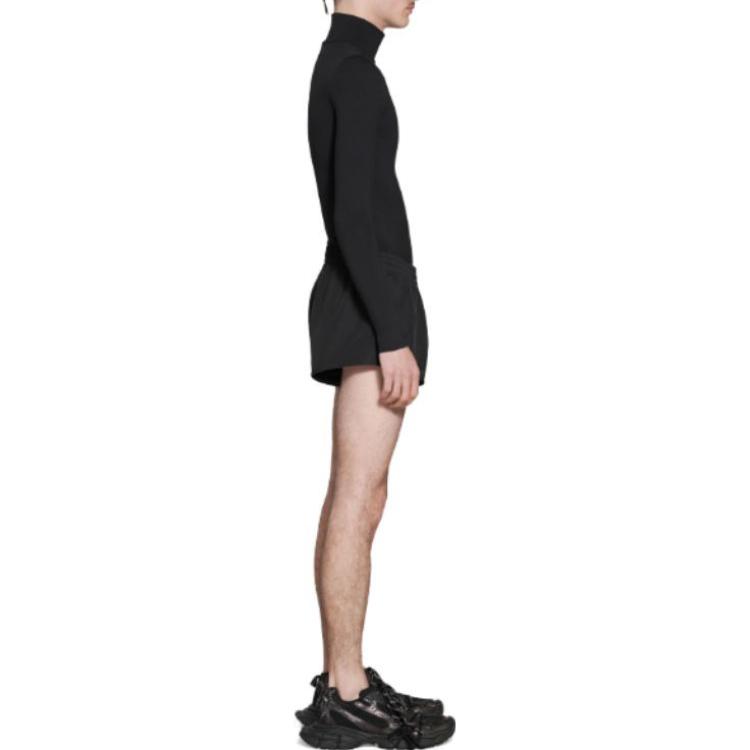 Purchase Balenciaga SS23  Black Casual Straight Fit Mid-Rise Shorts. 746494TMO171000