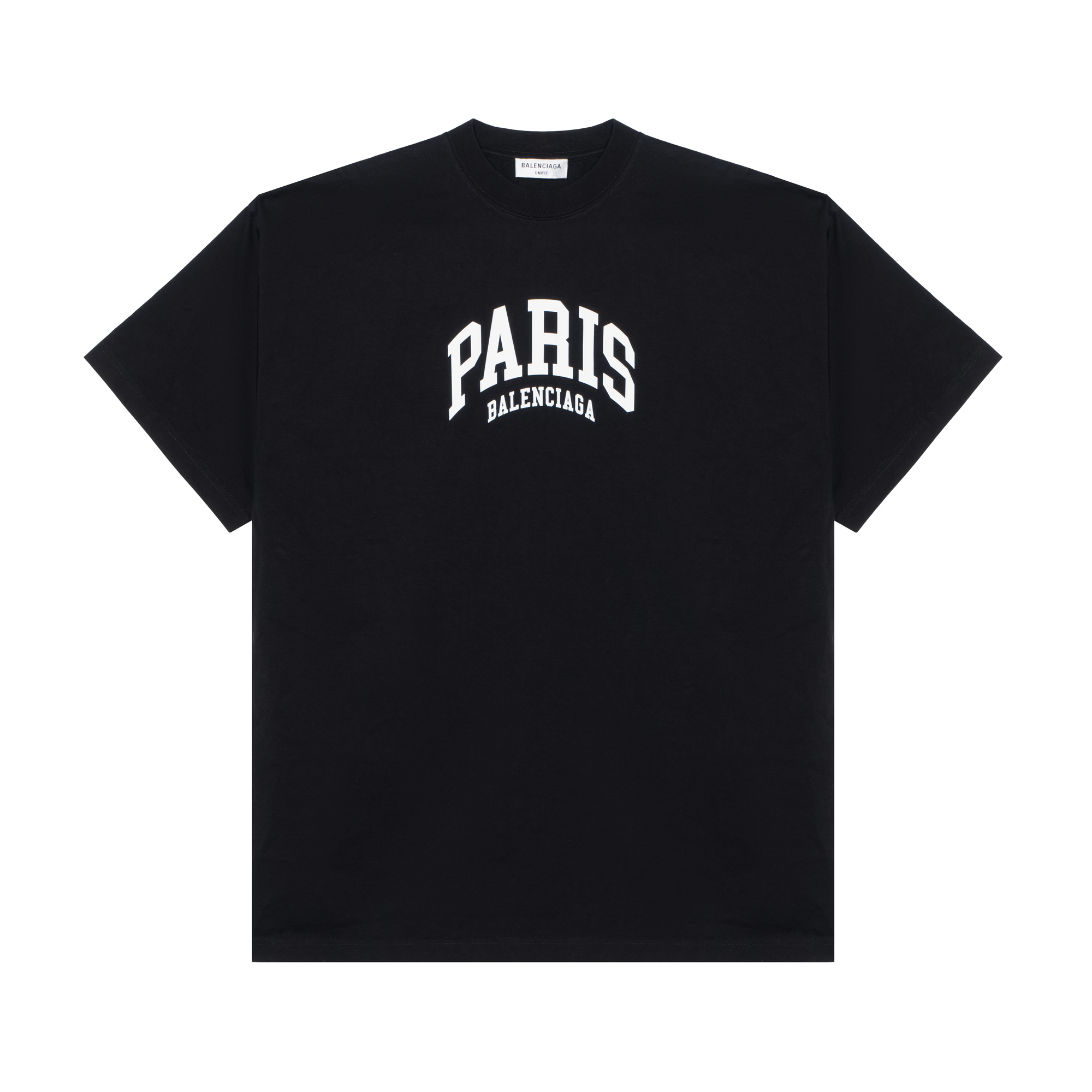 Balenciaga SS23  Black Crewneck Tee with Solid Color Letter Print 676589TLVG71070