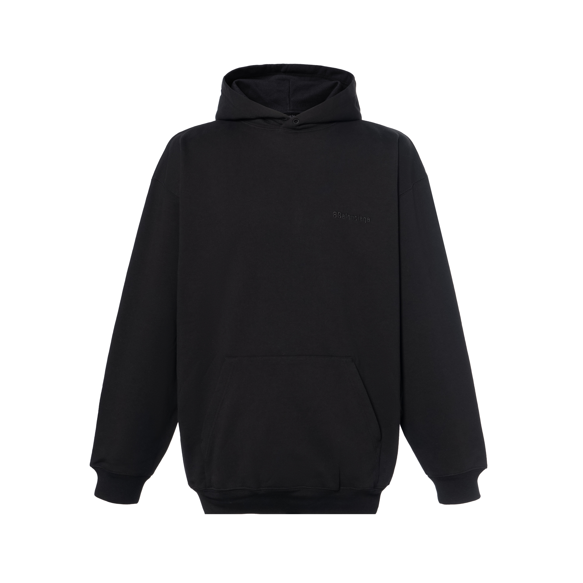 Balenciaga SS23  Black Logo Embroidered Hoodie Regular Fit. 570811TKVB58190