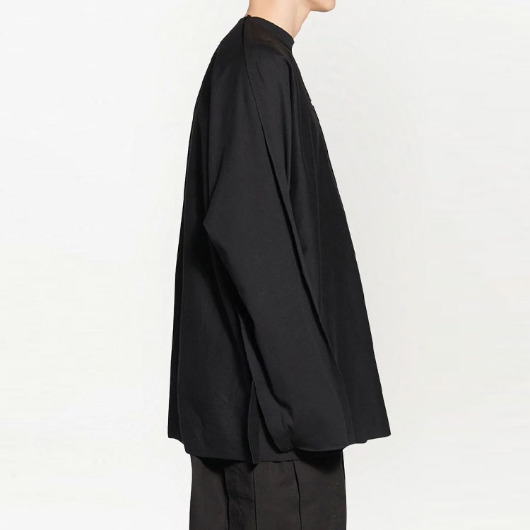 Balenciaga SS23  Black Logo Print Crewneck Long Sleeve T-Shirt. 704031TMVJ71070 圖 5