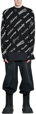 발렌시아가 SS23 블랙 로고 프린트 스웨터. 724858T16651070 Shop 발렌시아가 SS23 블랙 로고 프린트 스웨터. 724858T16651070