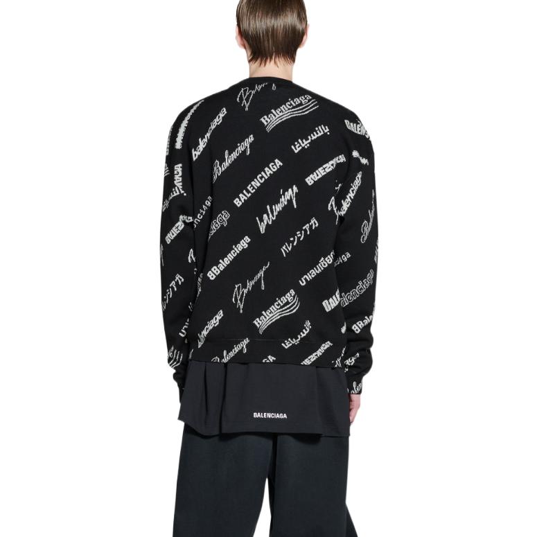 Details for 발렌시아가 SS23 블랙 로고 프린트 스웨터. 724858T16651070