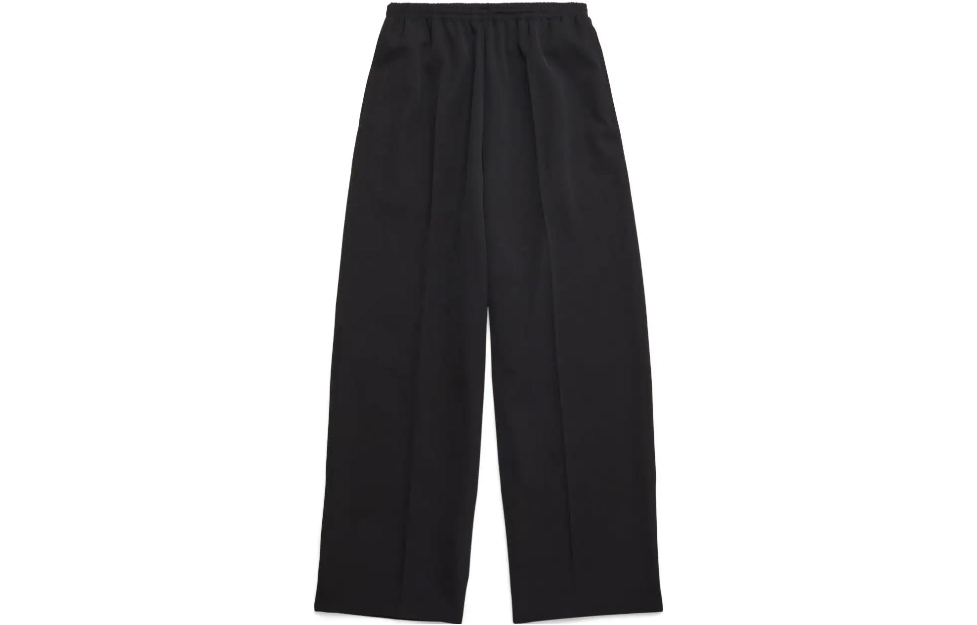 Balenciaga SS23  Black Wide-Leg Pleated Relaxed Fit Trousers. 743903TNT391000