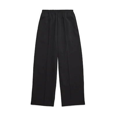 Balenciaga SS23 Black Wide-Leg Pleated Relaxed Fit Trousers. 743903TNT391000