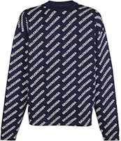 발렌시아가 SS23 블루 레터 프린트 니트 긴팔 크루넥 스웨터 736247T32338502 Order 발렌시아가 SS23 블루 레터 프린트 니트 긴팔 크루넥 스웨터 736247T32338502