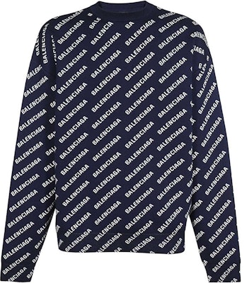 巴黎世家 SS23 蓝色字母印花长袖针织衫 736247T32338502 Order 巴黎世家 SS23 蓝色字母印花长袖针织衫 736247T32338502