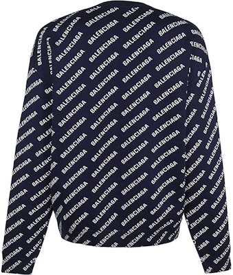 巴黎世家 SS23 蓝色字母印花长袖针织衫 736247T32338502 Lookbook 巴黎世家 SS23 蓝色字母印花长袖针织衫 736247T32338502