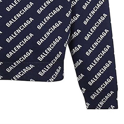 巴黎世家 SS23 蓝色字母印花长袖针织衫 736247T32338502 Shop 巴黎世家 SS23 蓝色字母印花长袖针织衫 736247T32338502