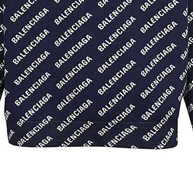 Details for 발렌시아가 SS23 블루 레터 프린트 니트 긴팔 크루넥 스웨터 736247T32338502