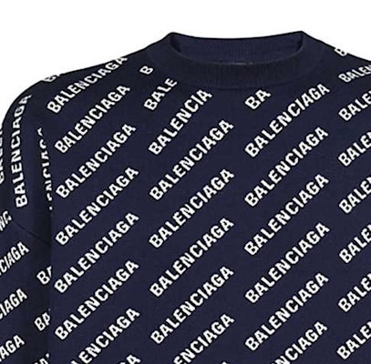 巴黎世家 SS23 蓝色字母印花长袖针织衫 736247T32338502 Sizing 巴黎世家 SS23 蓝色字母印花长袖针织衫 736247T32338502