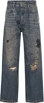 Balenciaga SS23 Jeans Biru Grafiti Print Straight-Leg Relaxed. 746986TOW664036 Buy Balenciaga SS23 Jeans Biru Grafiti Print Straight-Leg Relaxed. 746986TOW664036