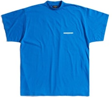 Balenciaga SS23 Blue Loose Fit T-Shirt with Logo Print. 712398TMVJ64024 Balenciaga SS23 Blue Loose Fit T-Shirt with Logo Print. 712398TMVJ64024