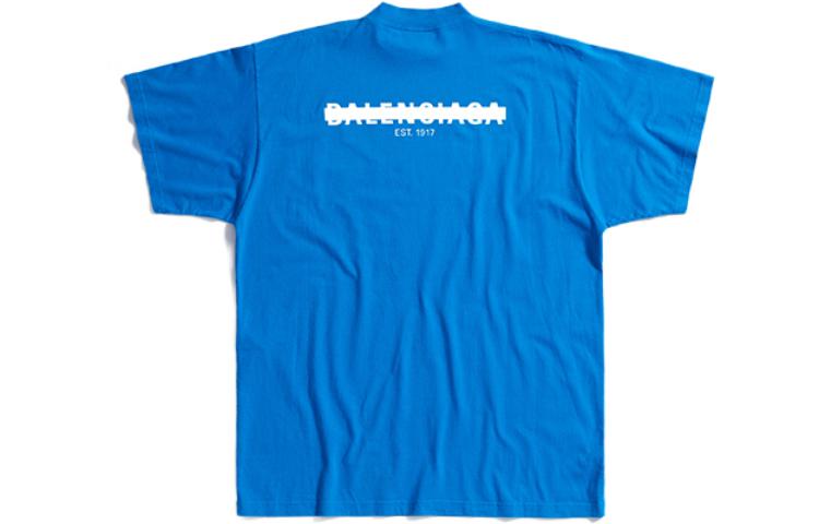 Lookbook 巴黎世家 SS23 蓝色宽松版印花标志T恤. 712398TMVJ64024