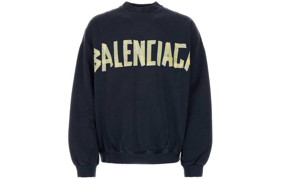 Balenciaga SS23  Blue Pullover Hoodie with Letter Print 744701TOVB14140