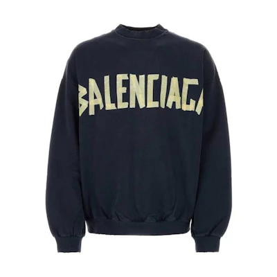 Balenciaga SS23 Blue Pullover Hoodie with Letter Print 744701TOVB14140