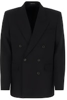 Balenciaga SS23 Double-Breasted Black Blazer 725195TNT031000 Balenciaga SS23 Double-Breasted Black Blazer 725195TNT031000