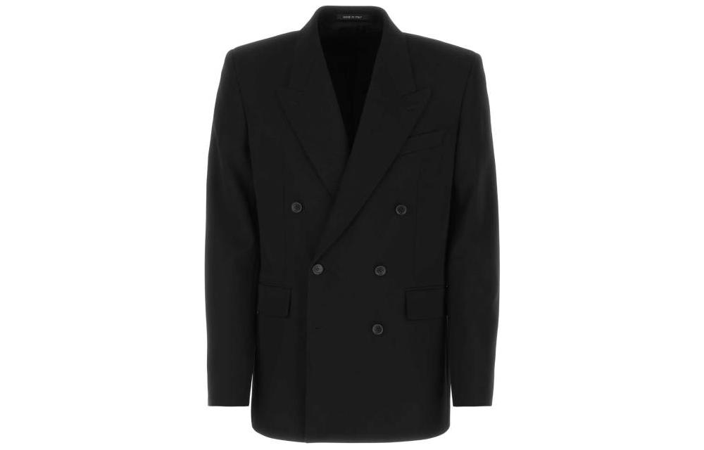 Order Balenciaga SS23 Blazer Hitam Berkancing Dua 725195TNT031000