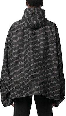Balenciaga SS23 Jaket Zip-Up Leher-Tinggi Logo Cetak Hitam 704494TML331269 Shop Balenciaga SS23 Jaket Zip-Up Leher-Tinggi Logo Cetak Hitam 704494TML331269