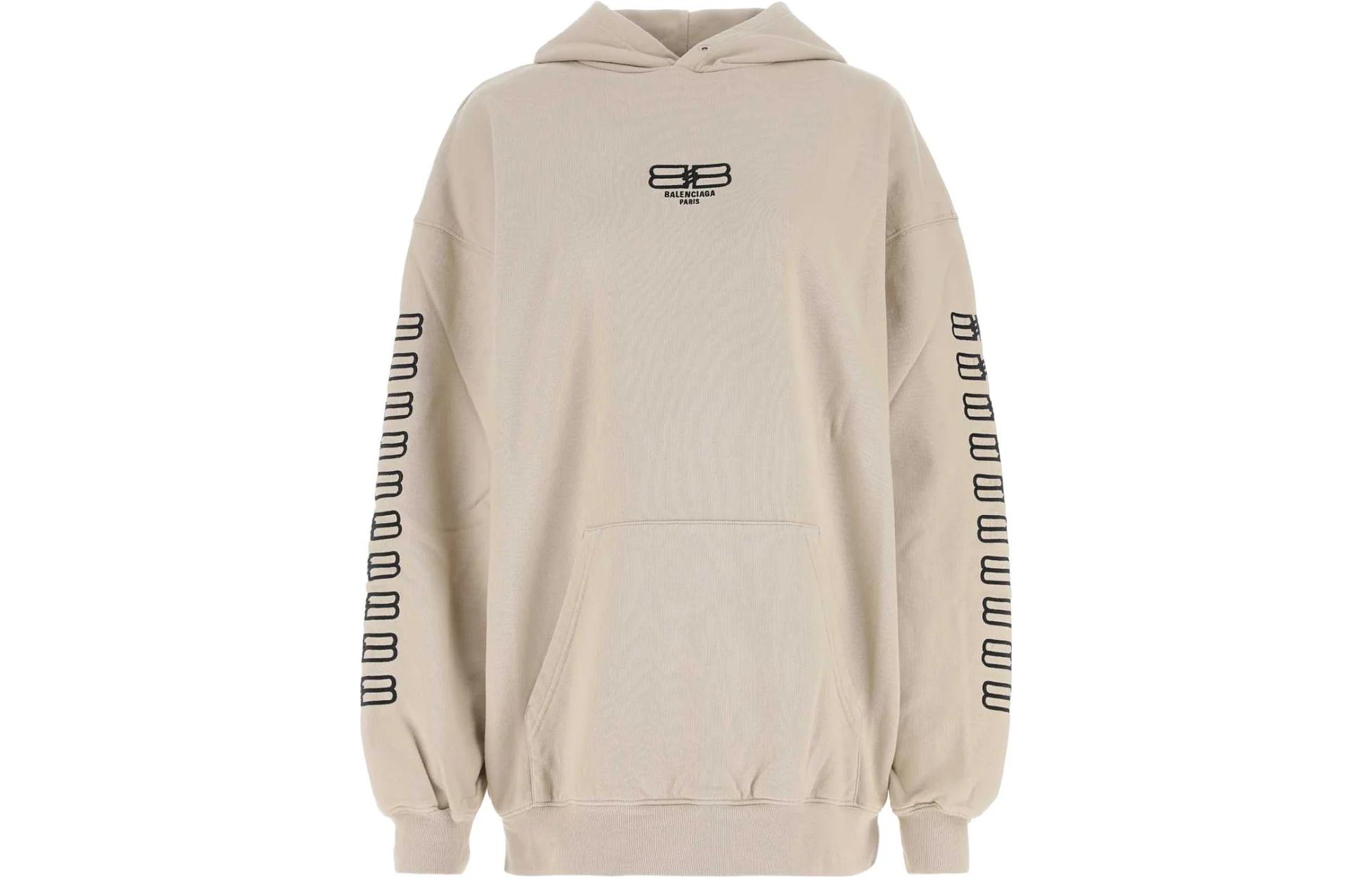 Balenciaga SS23  Logo Print Pullover Sweatshirt Off-White 578135TMVG69364