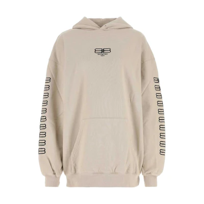 Balenciaga SS23 Logo Print Pullover Sweatshirt Off-White 578135TMVG69364