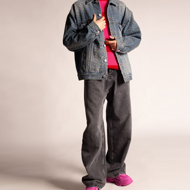 Balenciaga SS23  Logo Printed Denim Jacket Blue - Relaxed Fit Long Sleeve. 625993TJW544065 圖 3