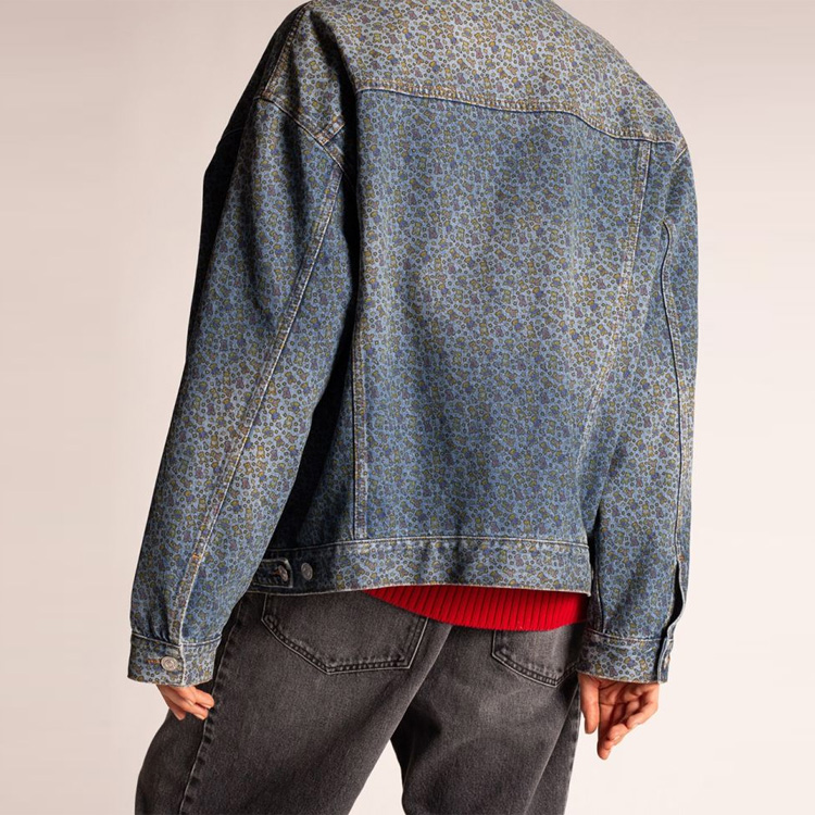 Balenciaga SS23  Logo Printed Denim Jacket Blue - Relaxed Fit Long Sleeve. 625993TJW544065 圖 4