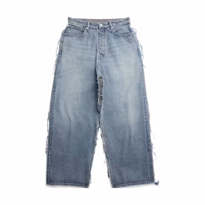 Balenciaga SS23 Patchwork Straight-Leg Relaxed Fit Jeans Blue 738751TNW014012