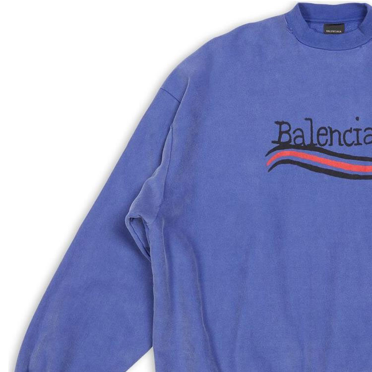 Sizing バレンシアガ SS23 パープル ロゴ クルーネック プルオーバー スウェットシャツ. 720428TNVE84119