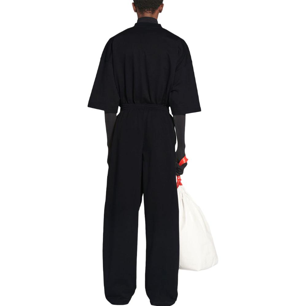 Shop 巴黎世家 SS23 宽松版黑色针织阔腿休闲裤。 720370TNVE61000