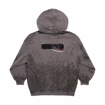 Balenciaga SS23 Slim Fit Zip-Up Hoodie with Obstructed Logo Print 720424TNVK51227
