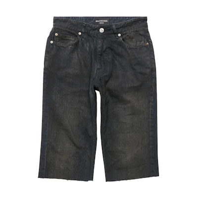 Balenciaga SS23 Solid Color Casual Straight-Fit Shorts Dark Grey 753212TOW532150