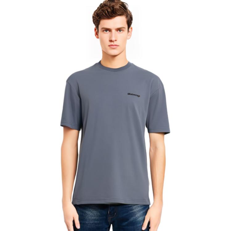 Balenciaga SS23  Solid Color Crewneck T-Shirt Deep Blue 612966TNVG74183 圖 6