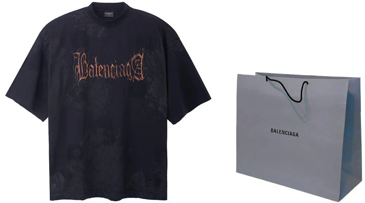 巴黎世家 SS23 抽象标志印花黑色宽松款男女同款T恤. 744439TOVE11055 Shop 巴黎世家 SS23 抽象标志印花黑色宽松款男女同款T恤. 744439TOVE11055