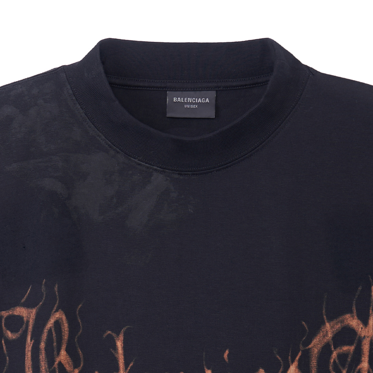 Details for バレンシアガ SS23 抽象ロゴプリント オーバーサイズ ブラック ユニセックス Tシャツ 744439TOVE11055