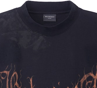 バレンシアガ SS23 抽象ロゴプリント オーバーサイズ ブラック ユニセックス Tシャツ 744439TOVE11055 Details for バレンシアガ SS23 抽象ロゴプリント オーバーサイズ ブラック ユニセックス Tシャツ 744439TOVE11055