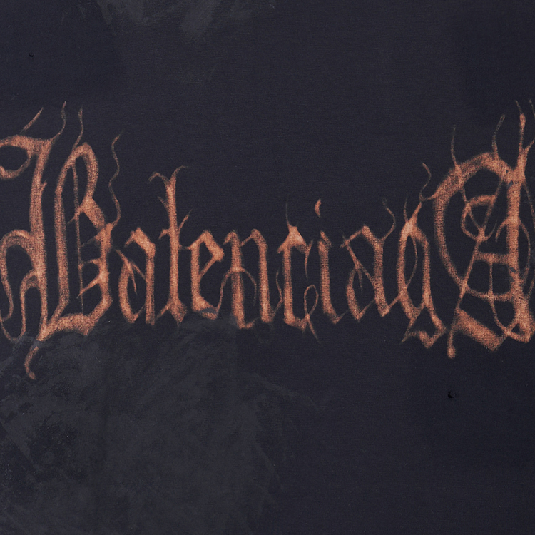 Sizing バレンシアガ SS23 抽象ロゴプリント オーバーサイズ ブラック ユニセックス Tシャツ 744439TOVE11055