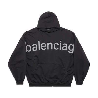 Balenciaga SS23 Alphabet Logo Print Black Hoodie Unisex Oversized Fit. 739024TOVN98151