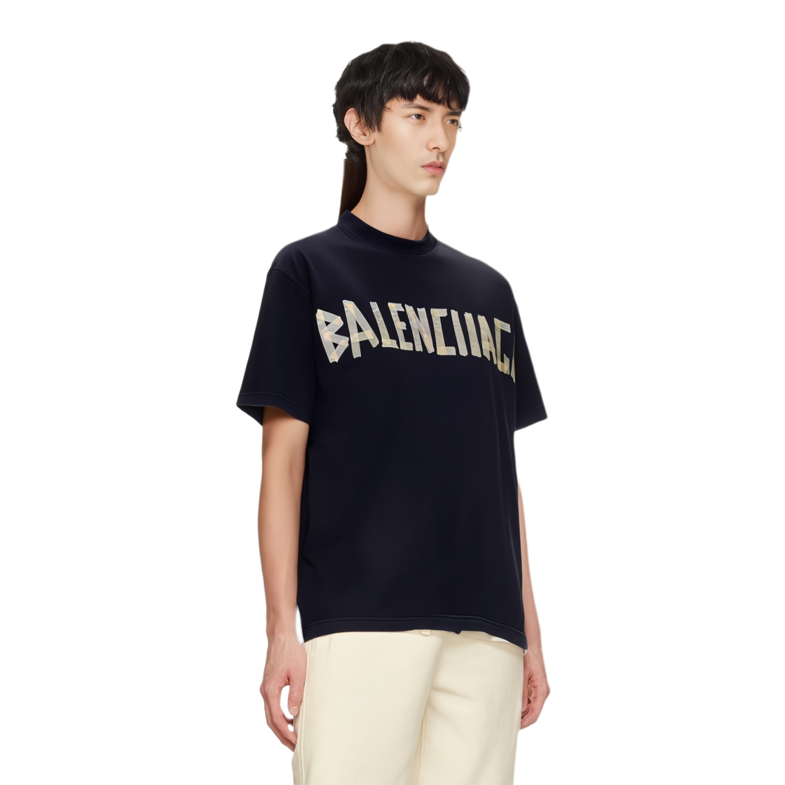 Purchase バレンシアガ SS23 BBモノグラム ロゴプリント クルーネックTシャツ ユニセックス ブラック 739784TOVA91055